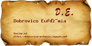 Dobrovics Eufémia névjegykártya